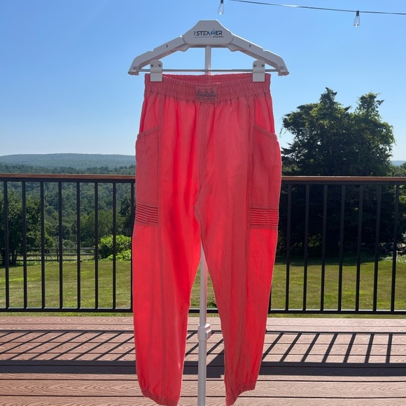 Vintage DEB Coral Cotton Parachute Jogger Pants Elastic Waist  90s Y2K Street S - Picture 1 of 7
